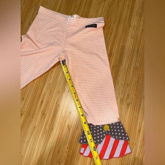 Matilda Jane Scrappy Leggings Girls Sz 6 Pants Ruffled Hem Boutique Polka Dot - Picture 5 of 6
